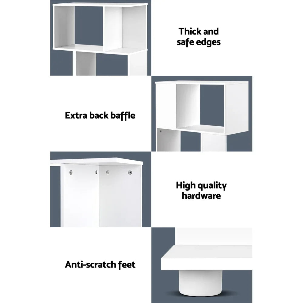 Artiss Bookshelf 3 Tiers - NINA White - Mekamart Australia