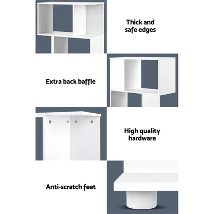 Artiss Bookshelf 3 Tiers - NINA White - Mekamart Australia
