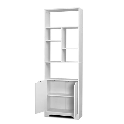 Artiss Bookshelf with Cabinet - GINA White - Mekamart Australia