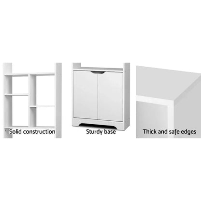 Artiss Bookshelf with Cabinet - GINA White - Mekamart Australia