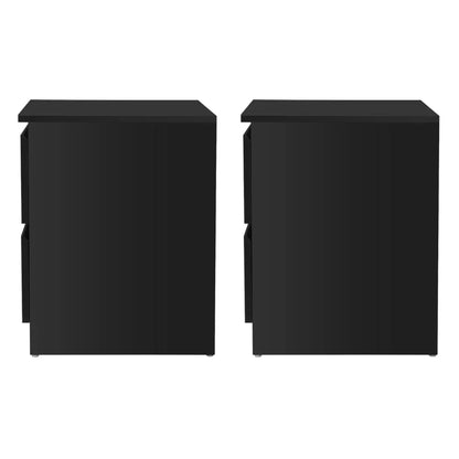 Artiss 2x Bedside Table 2 Drawers - PEPE Black - Mekamart Australia