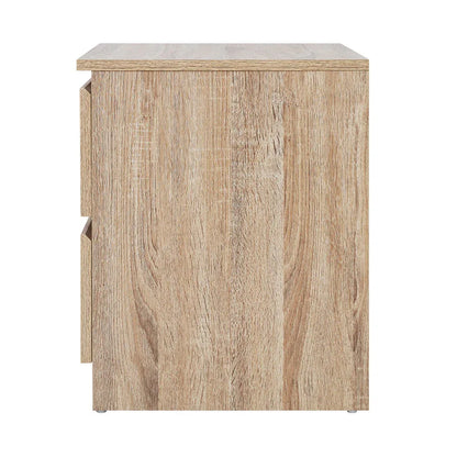 Artiss Bedside Table 2 Drawers - PEPE Oak - Mekamart Australia