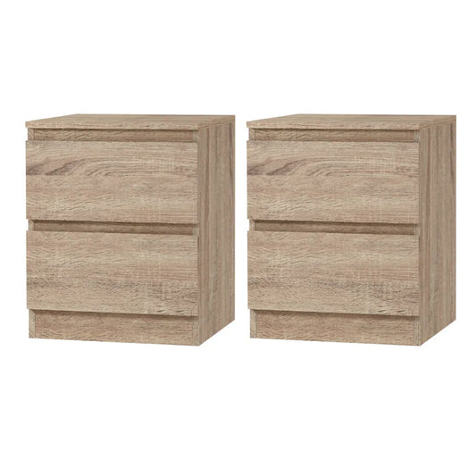 Artiss 2x Bedside Table 2 Drawers - PEPE Oak - Mekamart Australia