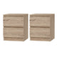 Artiss 2x Bedside Table 2 Drawers - PEPE Oak - Mekamart Australia