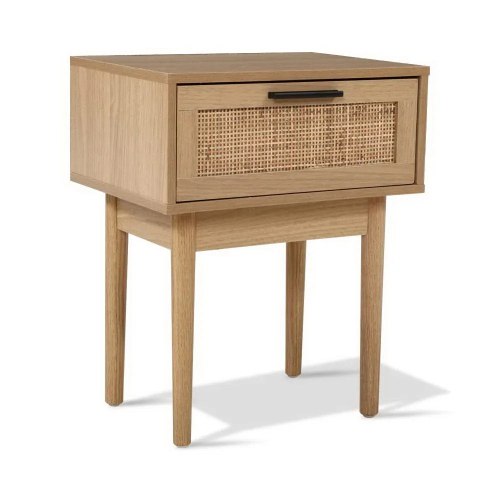 Artiss Bedside Tables Side Table Rattan Drawers Nightstand - Mekamart Australia