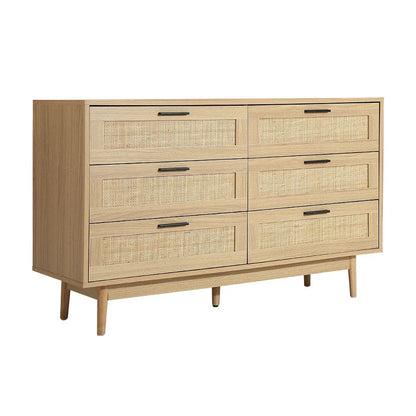 Artiss 6 Chest of Drawers - BRIONY Oak - Mekamart Australia