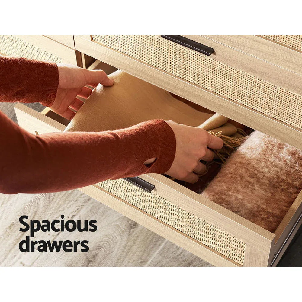 Artiss 6 Chest of Drawers - BRIONY Oak - Mekamart Australia