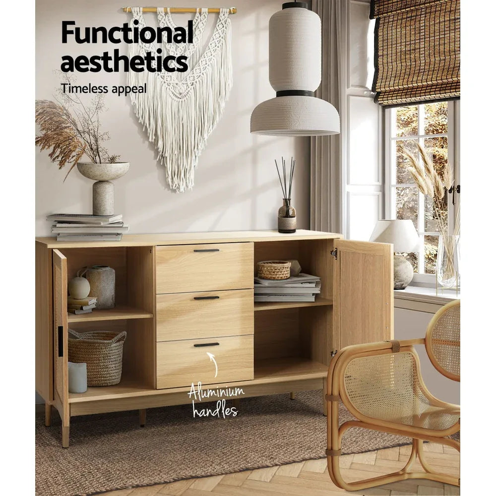 Artiss Rattan Buffet Sideboard - BRIONY Oak - Mekamart Australia