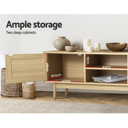 Artiss TV Cabinet Entertainment Unit 180cm Rattan Cole - Mekamart Australia