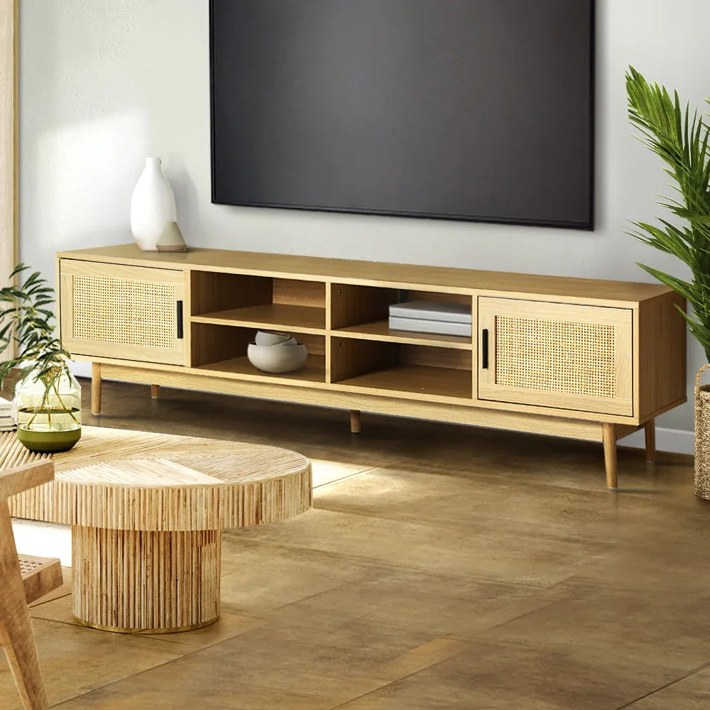 Artiss TV Cabinet Entertainment Unit 180cm Rattan Cole - Mekamart Australia