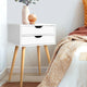 Artiss Bedside Table 2 Drawers - BODIE White - Mekamart Australia