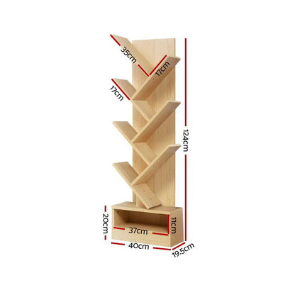 Artiss Tree Bookshelf 7 Tiers - ECHO Oak - Mekamart Australia