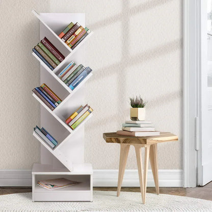 Artiss Tree Bookshelf 7 Tiers - ECHO White - Mekamart Australia