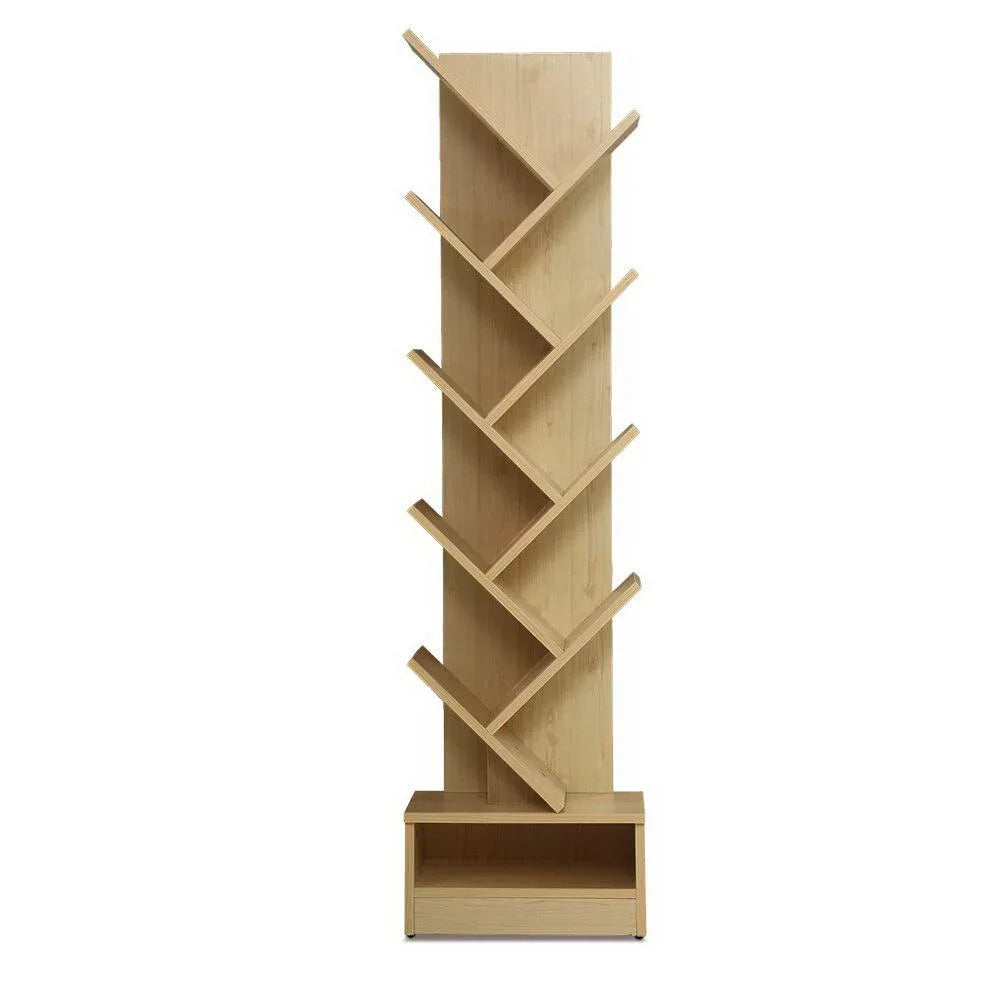 Artiss Tree Bookshelf 9 Tiers - ECHO Oak - Mekamart Australia