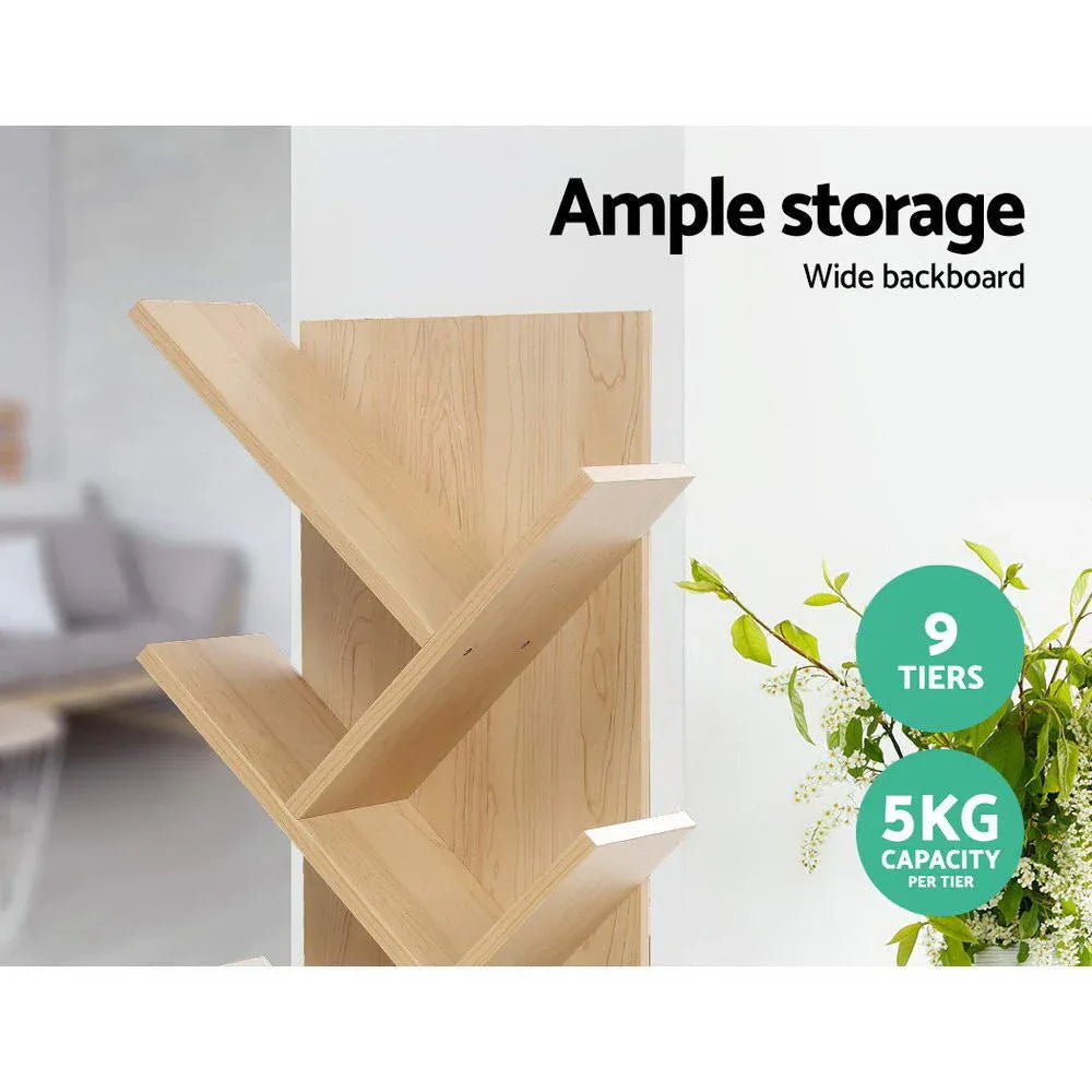 Artiss Tree Bookshelf 9 Tiers - ECHO Oak - Mekamart Australia