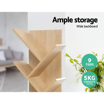 Artiss Tree Bookshelf 9 Tiers - ECHO Oak - Mekamart Australia