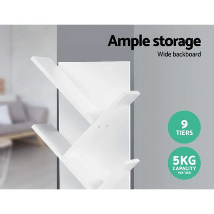 Artiss Tree Bookshelf 9 Tiers - ECHO White - Mekamart Australia