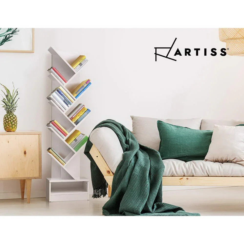 Artiss Tree Bookshelf 9 Tiers - ECHO White - Mekamart Australia