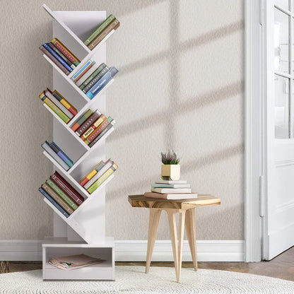 Artiss Tree Bookshelf 9 Tiers - ECHO White - Mekamart Australia