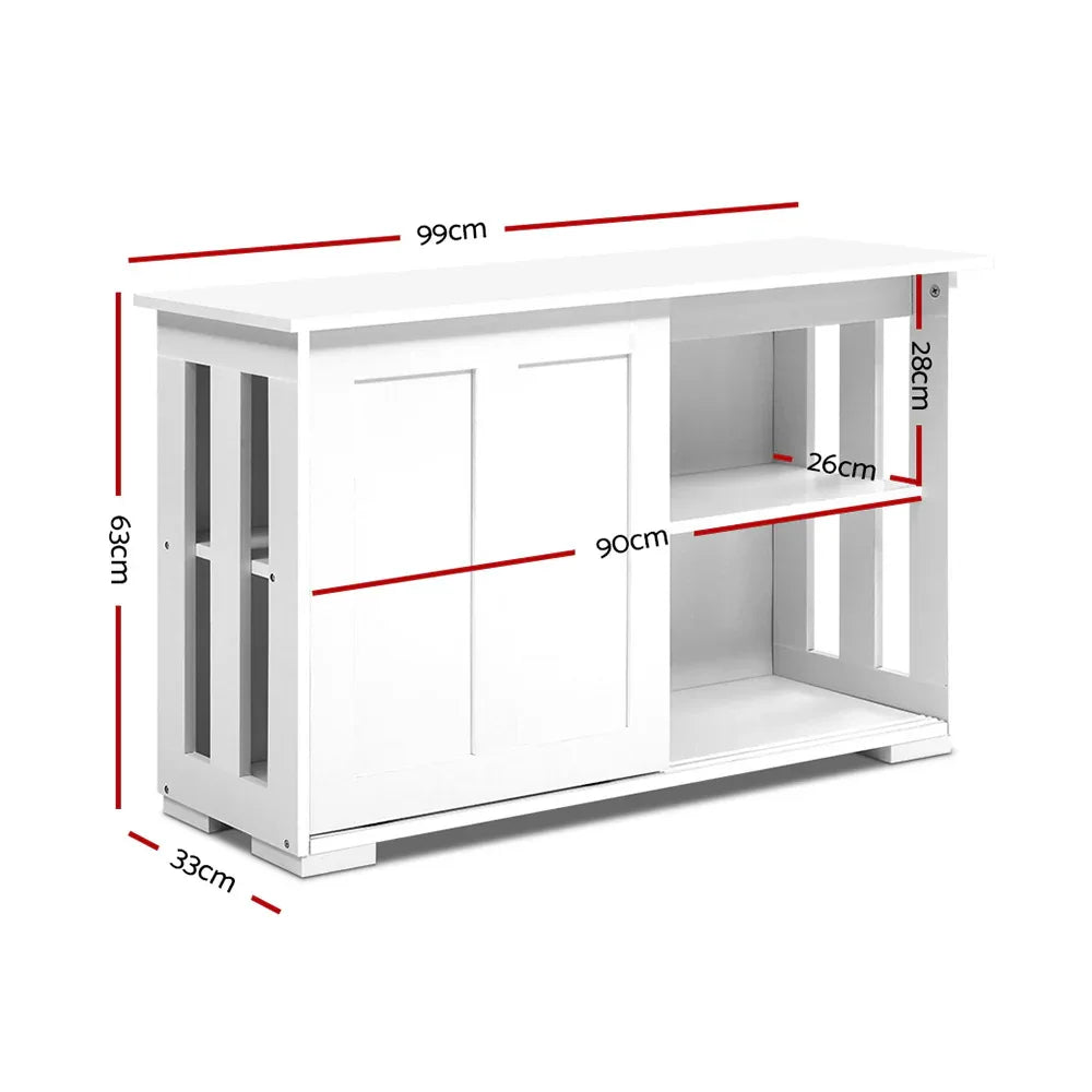 Artiss Buffet Sideboard Sliding Doors - SERA White - Mekamart Australia