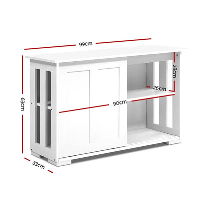 Artiss Buffet Sideboard Sliding Doors - SERA White - Mekamart Australia