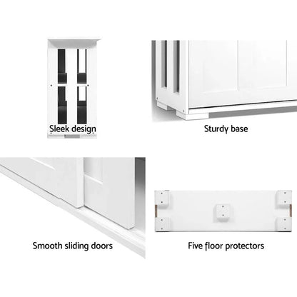 Artiss Buffet Sideboard Sliding Doors - SERA White - Mekamart Australia