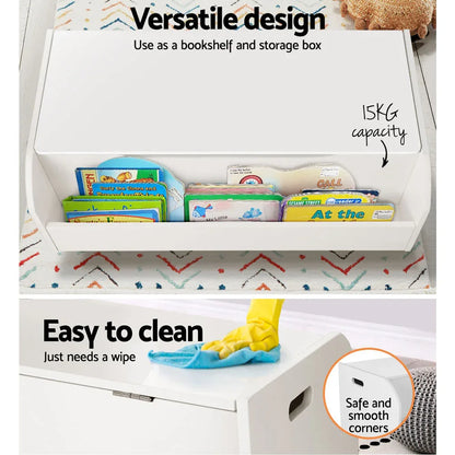 Keezi Kids Toy Box Chest Bookshelf Storage Children Bookcase Organiser Display - Mekamart Australia