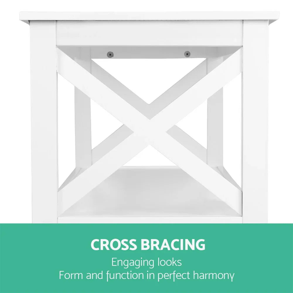 Artiss Console Table 3-tier White Polly - Mekamart Australia