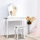 Keezi Kids Dressing Table Stool Set Vanity Mirror Princess Children Makeup White - Mekamart Australia