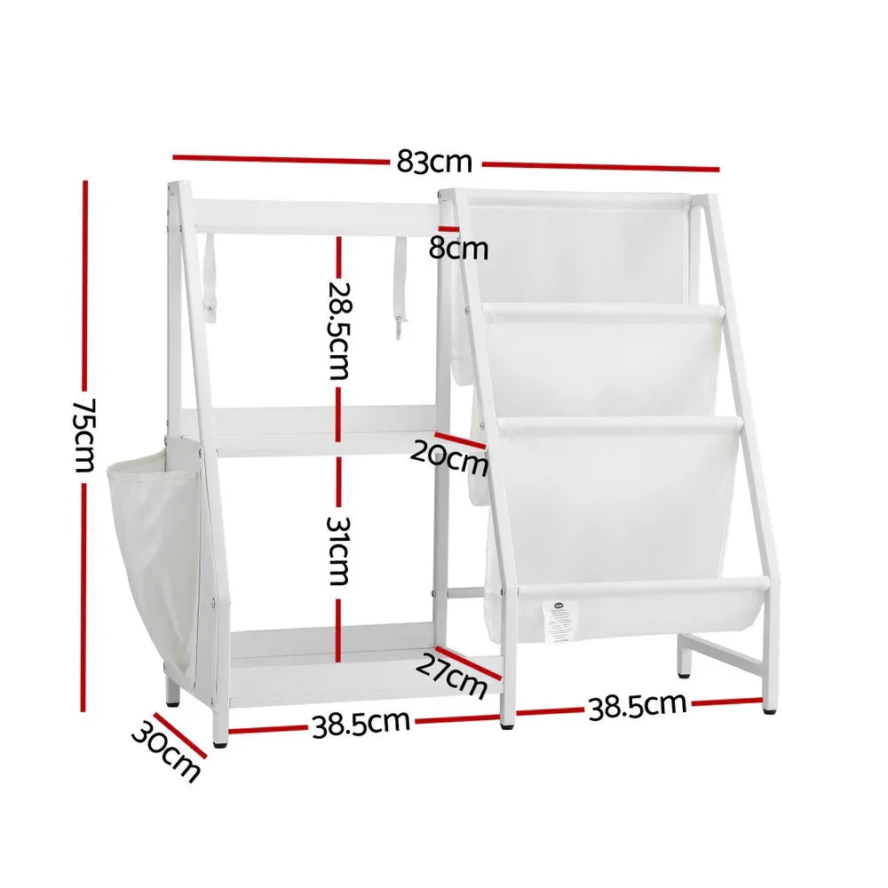 Keezi 3-Tier Kids Bookshelf Bookcase Children Toy Storage Organizer Rack Display Shelf - Mekamart Australia