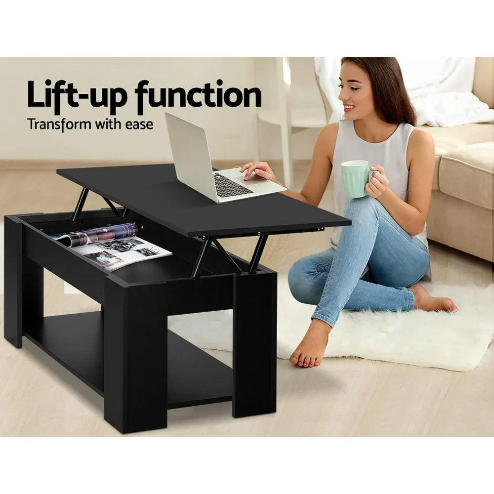 Artiss Coffee Table Lift-top Coffee Table Black - Mekamart Australia