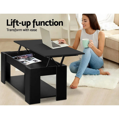 Artiss Coffee Table Lift-top Coffee Table Black - Mekamart Australia