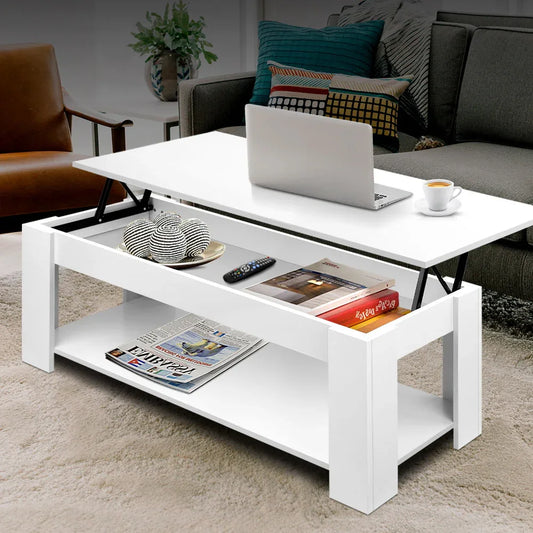 Artiss Coffee Table Lift-top Coffee Table White - Mekamart Australia