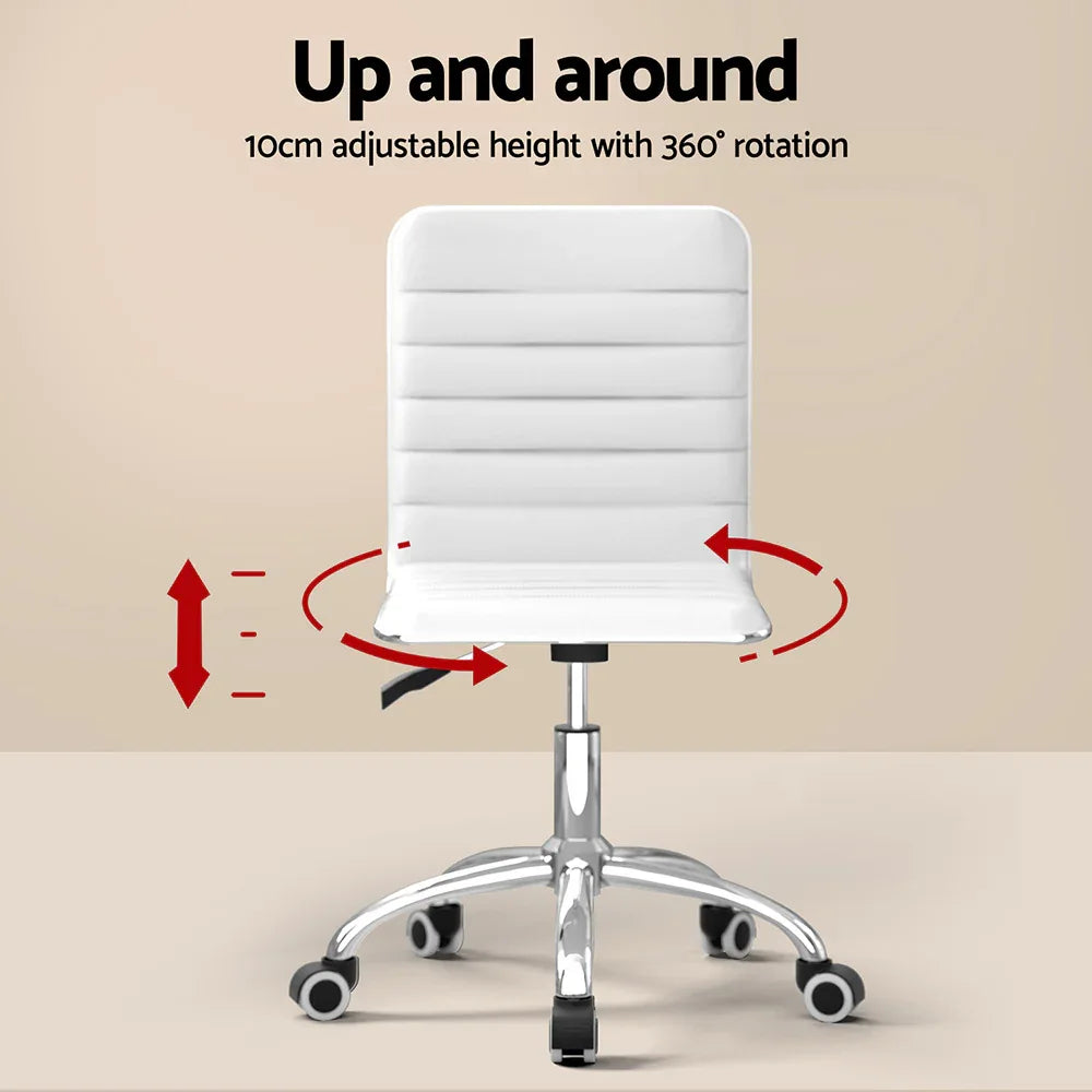 Artiss Computer Desk Office Chair Set PU Leather Home Study Table 100cm White - Mekamart Australia
