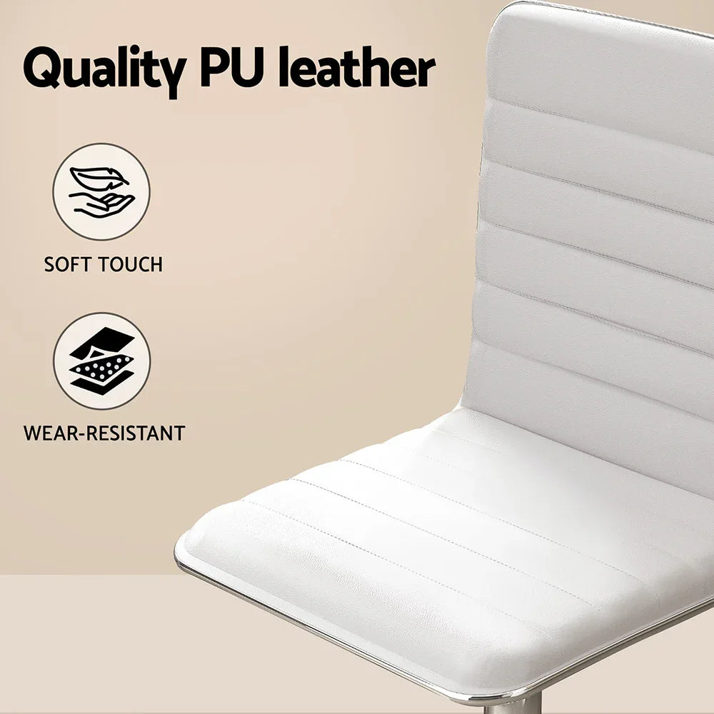 Artiss Computer Desk Office Chair Set PU Leather Home Study Table 100cm White - Mekamart Australia
