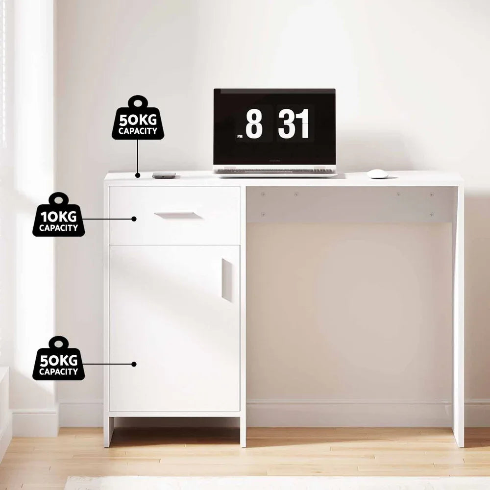 Artiss Computer Desk Drawer Cabinet White 100CM - Mekamart Australia
