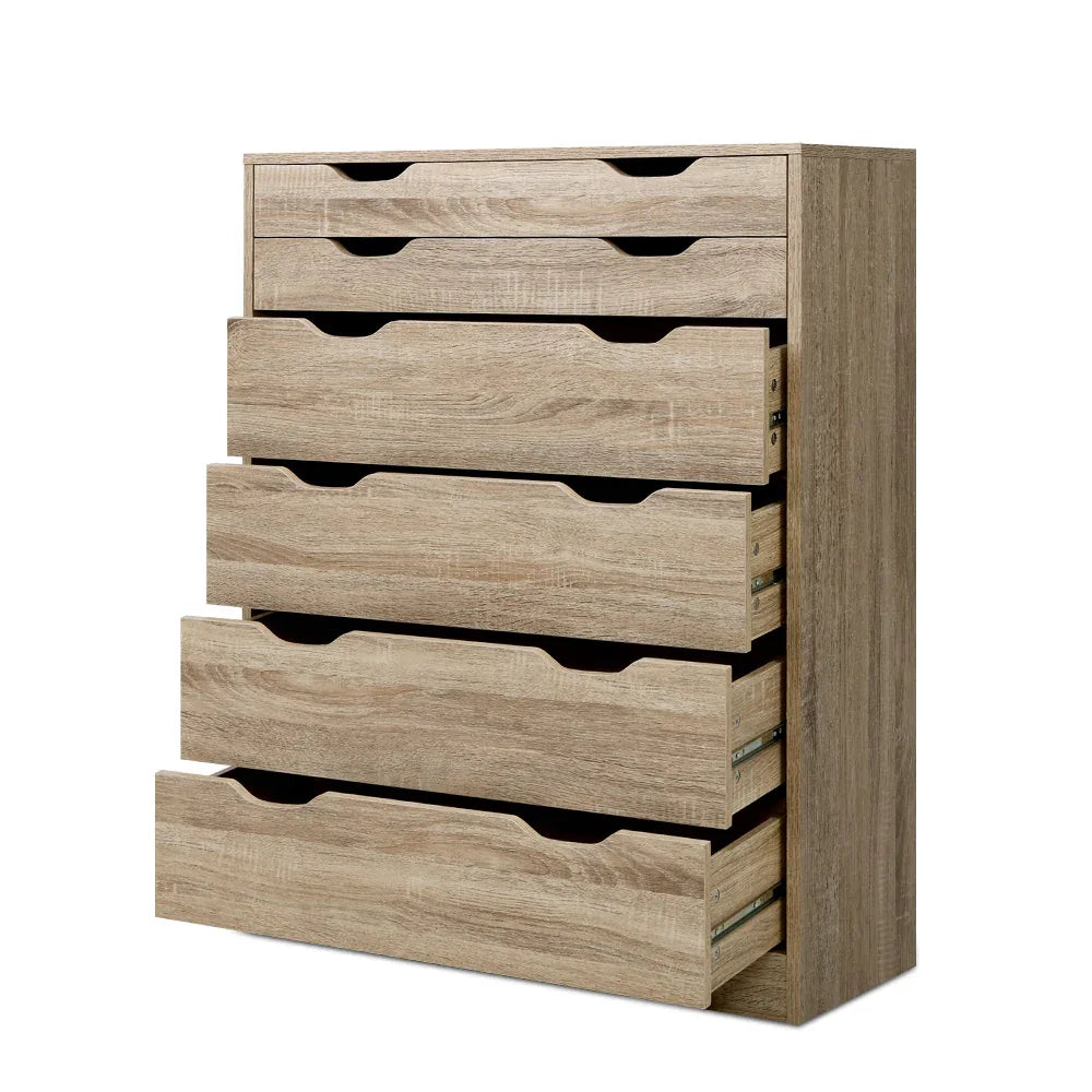 Artiss 6 Chest of Drawers - MYLA Oak - Mekamart Australia