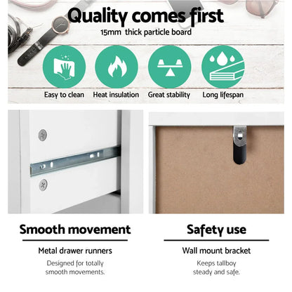 Artiss 6 Chest of Drawers - MYLA White - Mekamart Australia