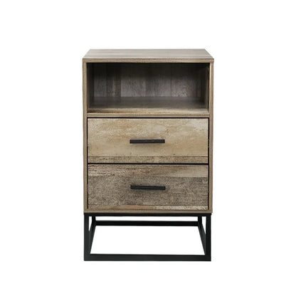 Artiss Bedside Table 2 Drawers with Shelf - BADAN - Mekamart Australia