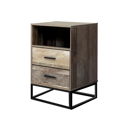 Artiss Bedside Table 2 Drawers with Shelf - BADAN - Mekamart Australia