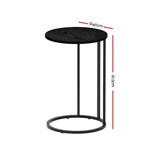 Artiss Coffee Table Side Table Round Black Martha - Mekamart Australia