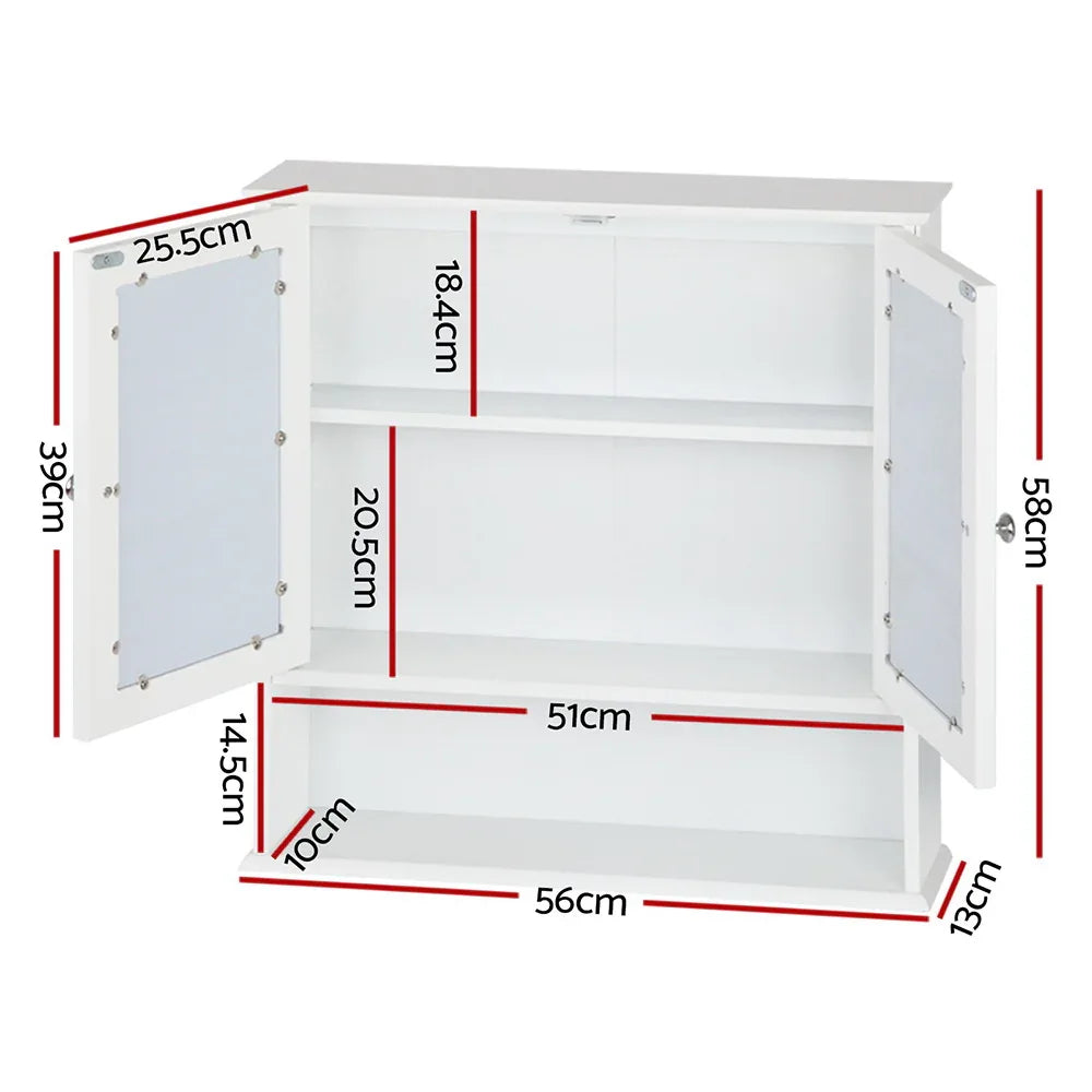Artiss Bathroom Mirror Cabinet Storage Cupboard - Mekamart Australia