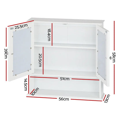 Artiss Bathroom Mirror Cabinet Storage Cupboard - Mekamart Australia