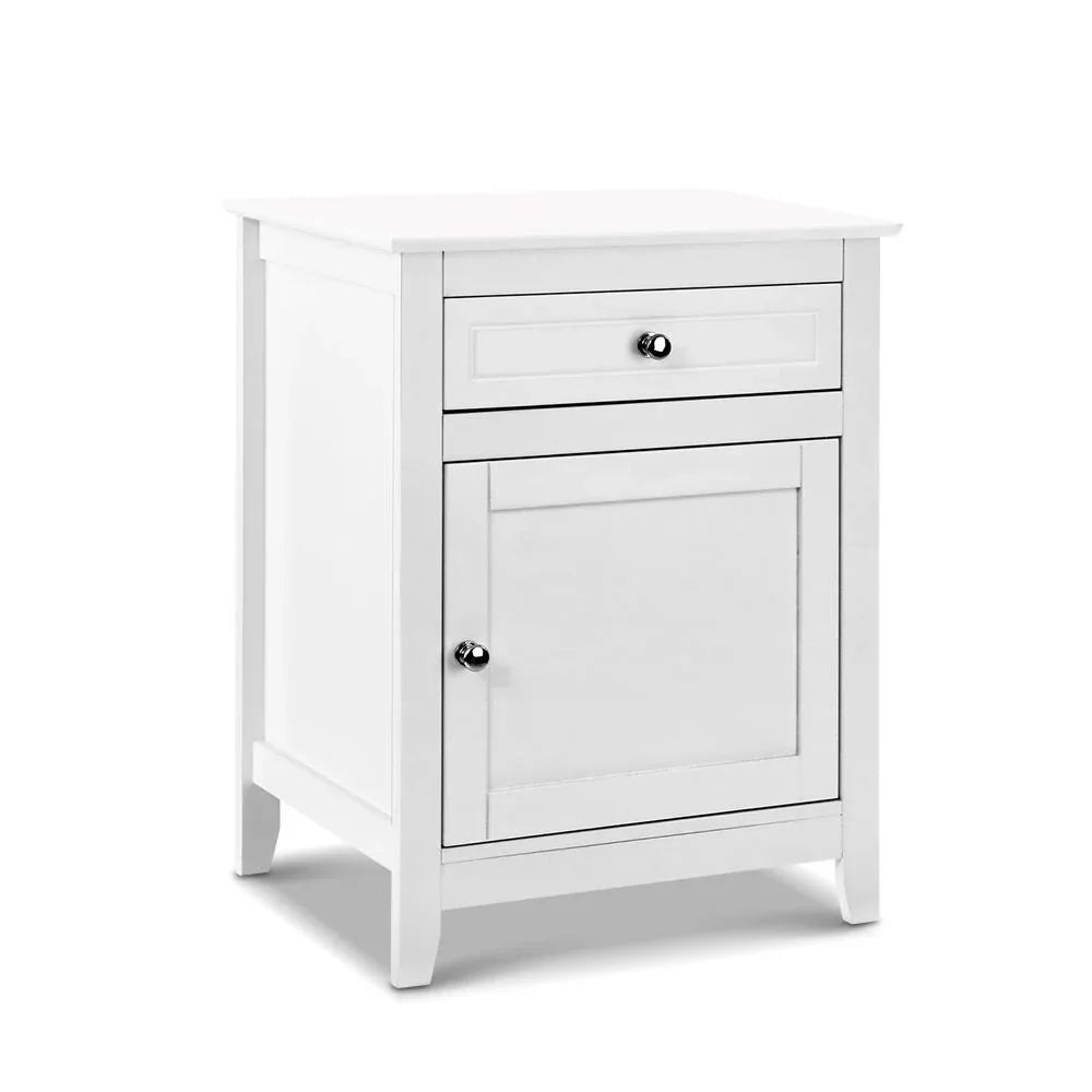 Artiss Bedside Tables Side Table Drawers Nightstand White - Mekamart Australia
