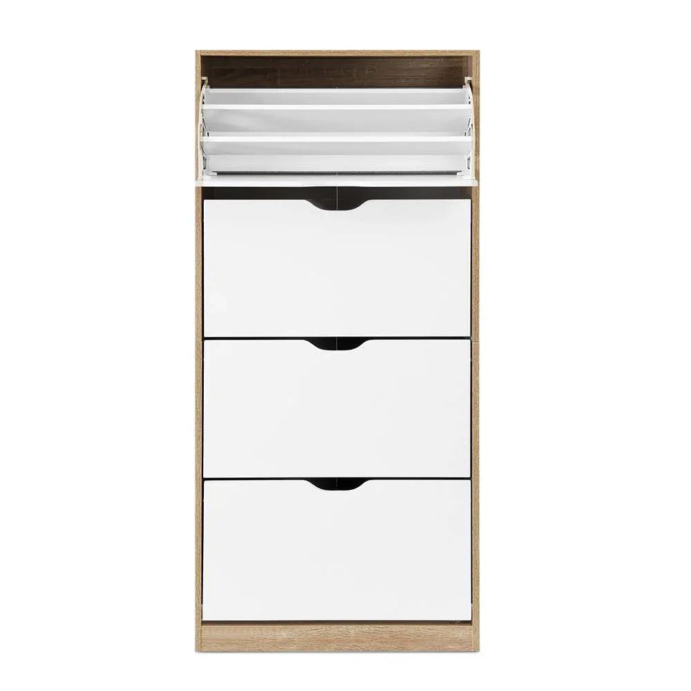 Artiss Shoe Rack Cabinet 60 Pairs 4-tier White Elen - Mekamart Australia
