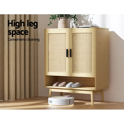 Artiss Shoe Rack Cabinet Rattan 5-tier 20 Pairs Dani - Mekamart Australia