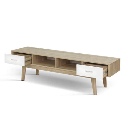 Artiss TV Cabinet Entertainment Unit 180cm Oak White Gary - Mekamart Australia