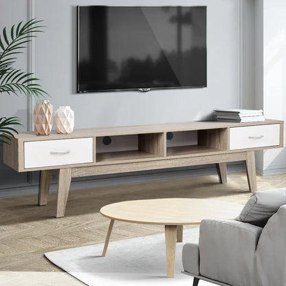 Artiss TV Cabinet Entertainment Unit 180cm Oak White Gary - Mekamart Australia