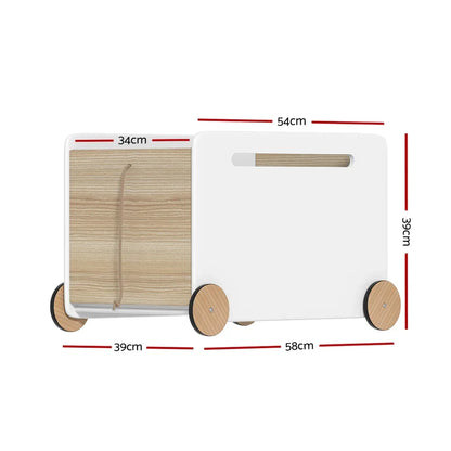 Keezi Kids Toy Box Container Children Chest Storage Clothes Organiser Wheels - Mekamart Australia