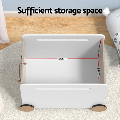 Keezi Kids Toy Box Container Children Chest Storage Clothes Organiser Wheels - Mekamart Australia